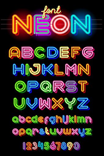 Font chữ hoạt hình Neon