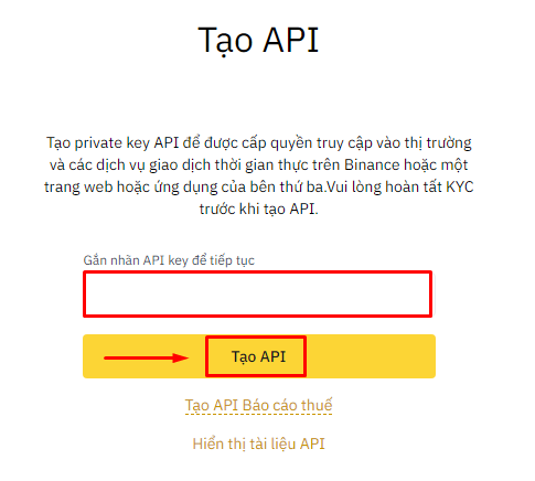 Cách tạo API Key Binance