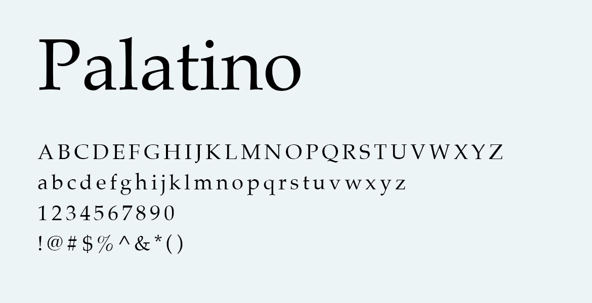 Font chữ bìa tạp chí Palatino