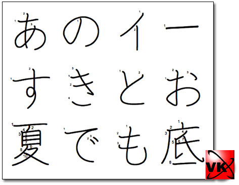 Font chữ Kanji Stroke Order