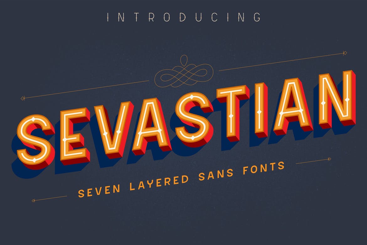 Sevastian – Font chữ 3D phân lớp