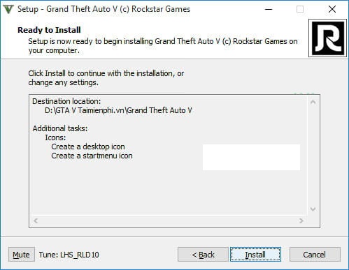 Nhấn Install để cài đặt GTA 5 miễn phí
