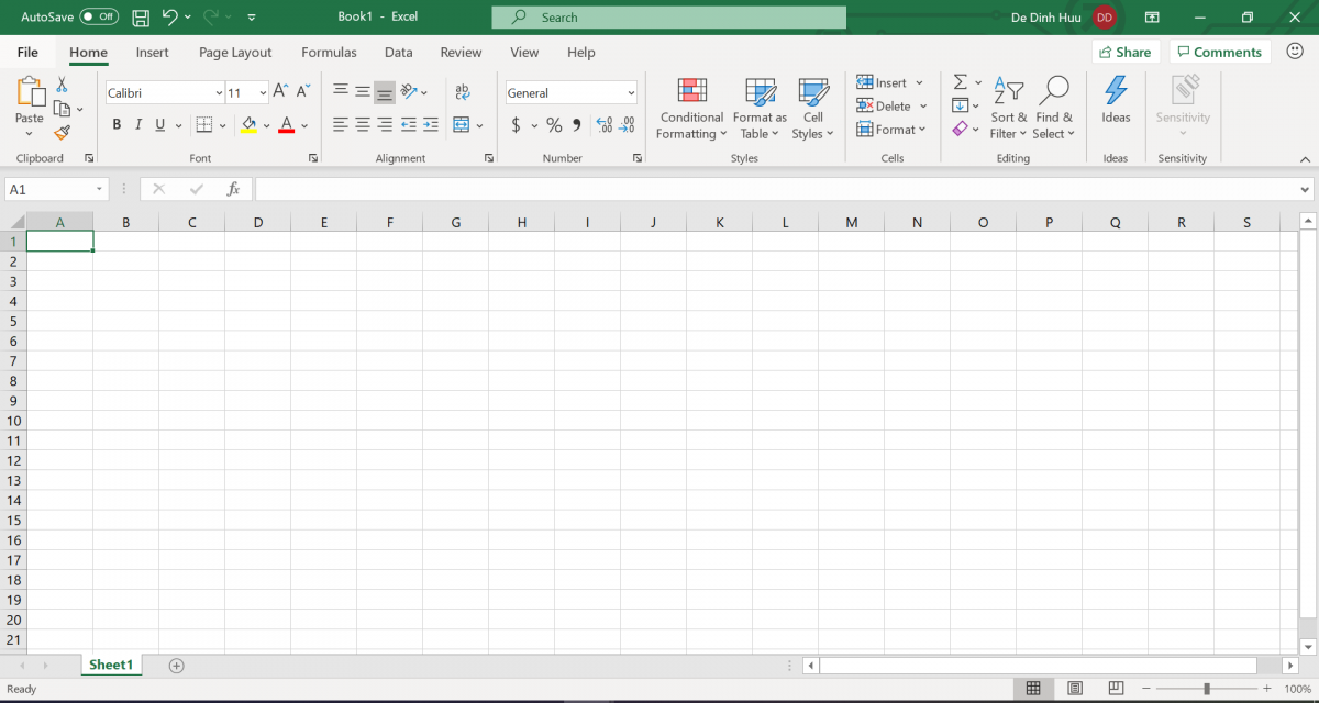 Giao diện mới của Excel 365 miễn phí